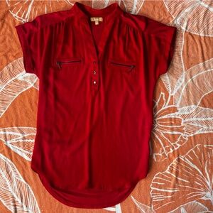 NWOT Takara Red Blouse